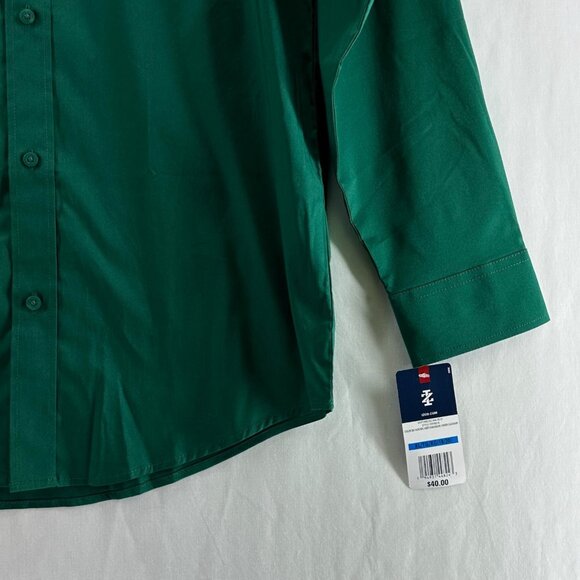 Izod Boys XL 18-20 Button-Down Shirt Stretch Cotton Long Sleeve Collared Green - Picture 5 of 10
